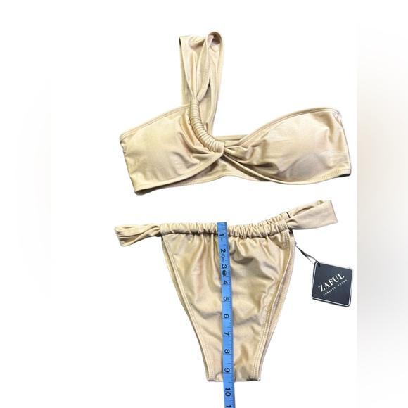 ZAFUL women’s gold one shoulder bikini swim set size L NWT - Picture 13 of 14
